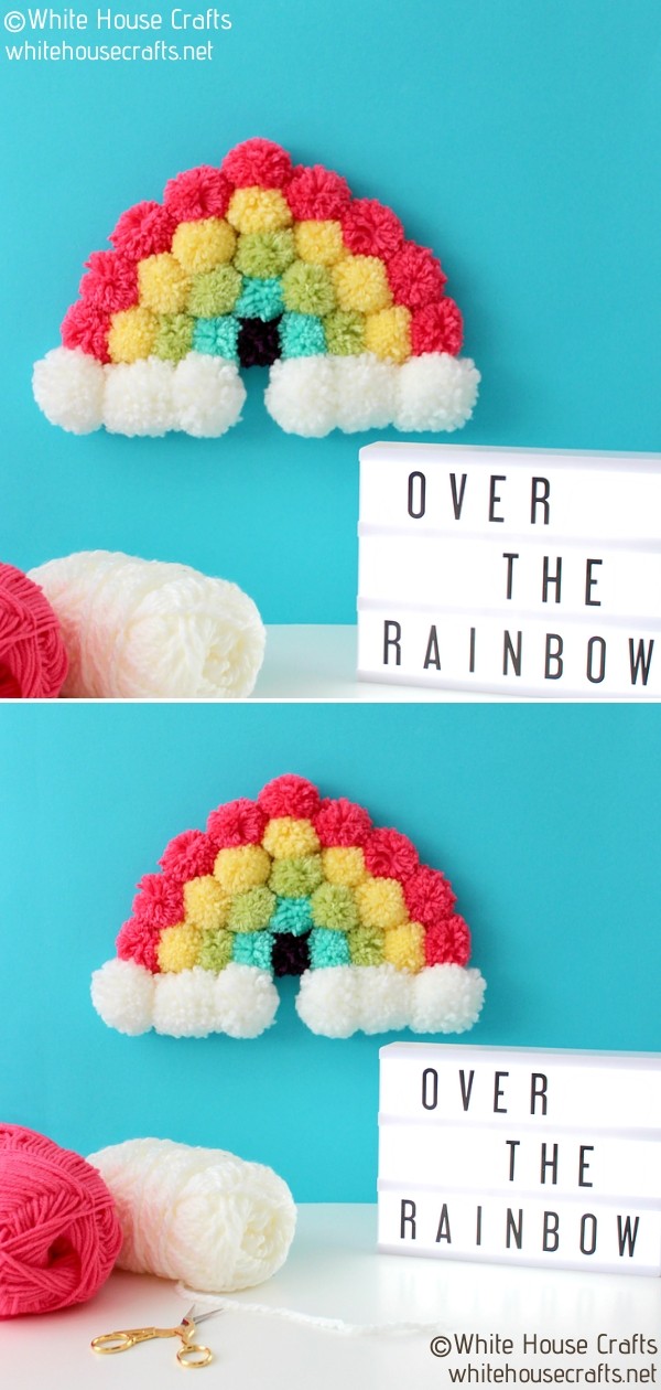 DIY Pom Pom Rainbow Art