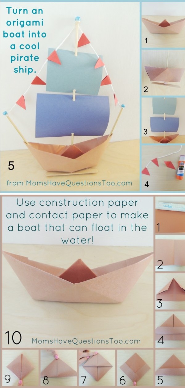 Origami Boat and Pirate Ship Craft DIY