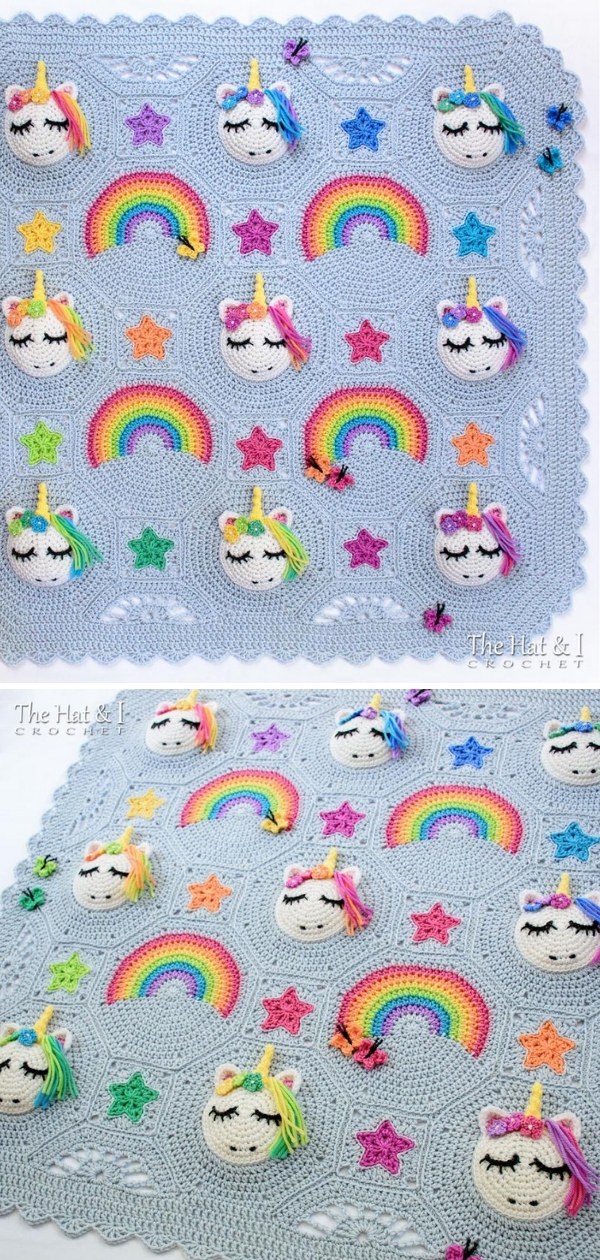 Unicorn Utopia Baby Banket Crochet Pattern