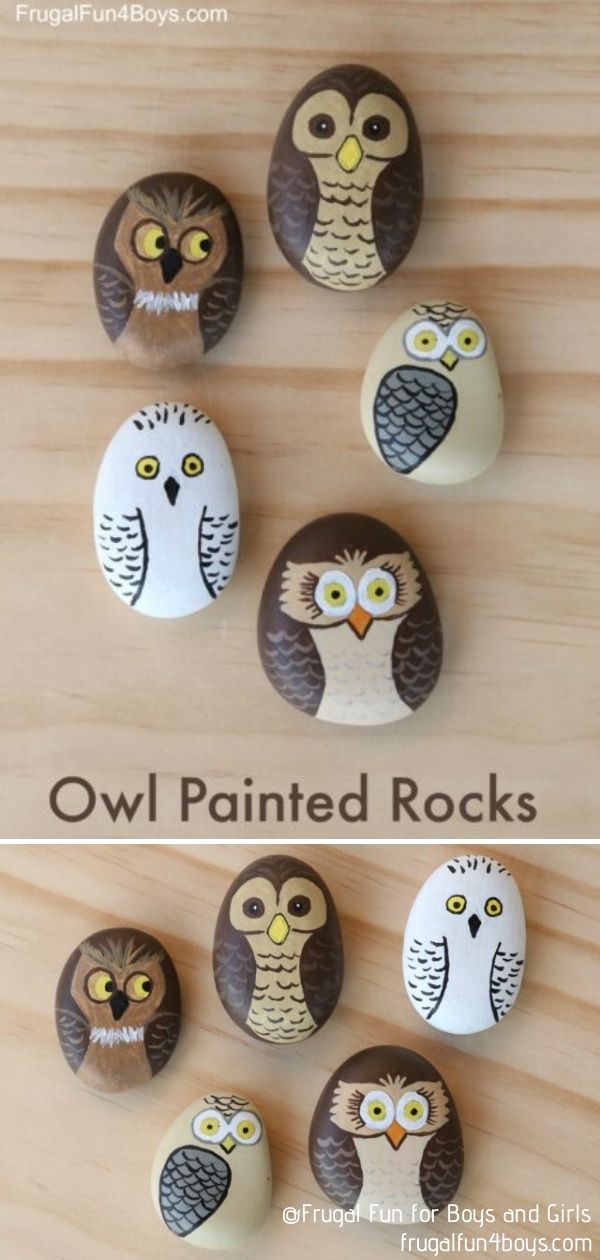 DIY Owl Painted Rocks