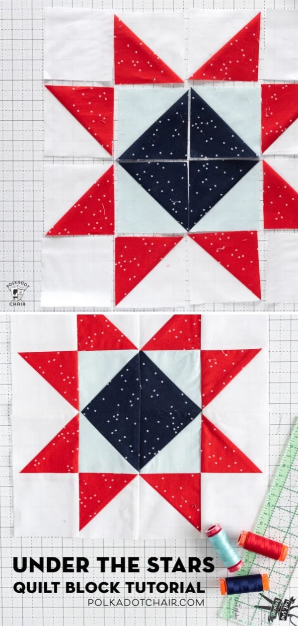 Under the Stars Quilt Block Free Pattern